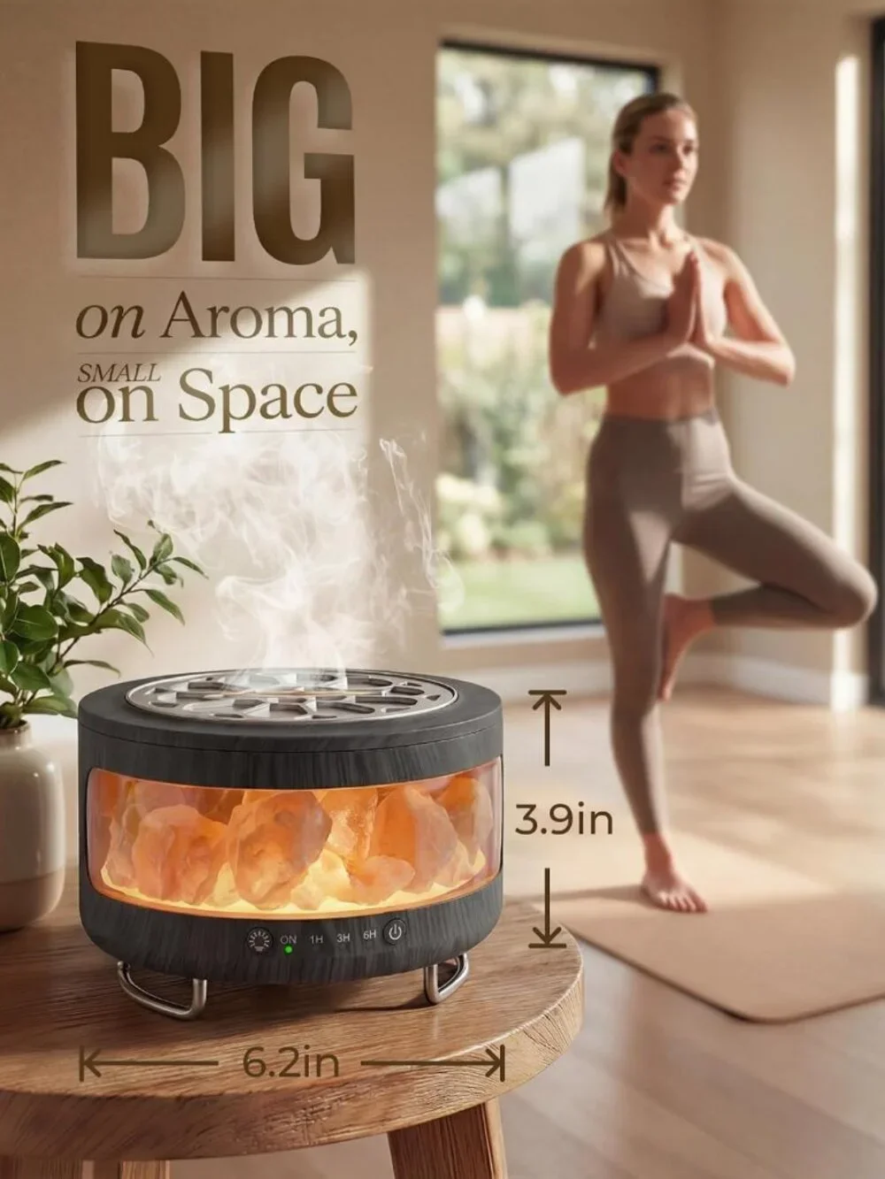 Essential Oil Diffuser & Himalayan Salt Lamp Combo - Aromatherapy Home Decor